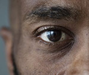 close up of male eye